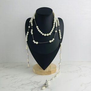 Vivienne Westwood Brooken pearl necklace Silver